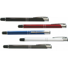 Metal Fancy Line Pen w/ Silver Accent Roller Ball - Screened Custom Engraved