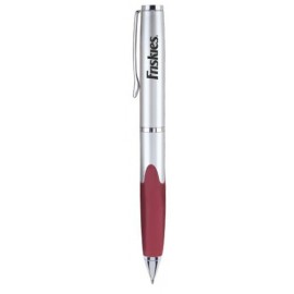 Twist Action Modern Style Ballpoint Pen w/ Soft Rubber Grip Custom Engraved