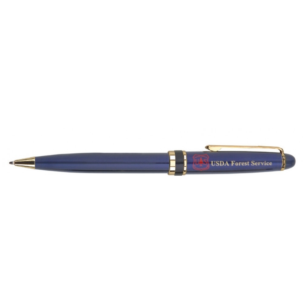 Logo Branded Noel Ballpoint Twist Action Pen w/Gold Plated Clip Logo Branded Noel Ballpoint Twist Action Pen w/Gold Plated Clip