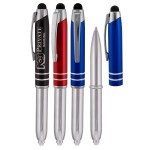 Madison 3-In-1 Ballpoint Stylus Pen (Black) Logo Branded