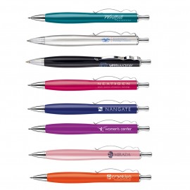 Vivid Seville Brass Click Action Pen Logo Branded