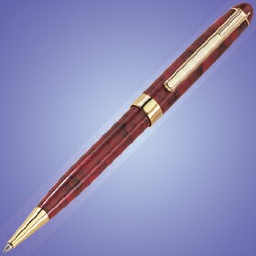 Custom Engraved Lacquered Marbleized Twist Action Pen