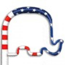 Custom Engraved GOP Elephant Multi-Color Inkbend Standard, Bent Pen