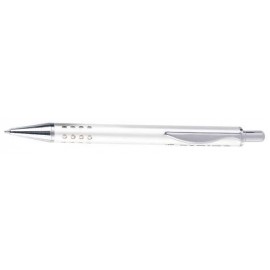 Logo Branded Satin Silver Metal Ballpoint Pen