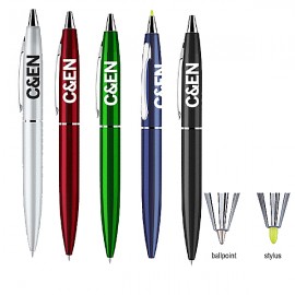 Custom Imprinted Olimpio Brass Ballpoint Twist Action Pen w/Stylus  Custom Imprinted Olimpio Brass Ballpoint Twist Action Pen w/Stylus