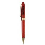 Custom Imprinted Wooden Collection Twist Action Ballpoint Pen w/Gold Trim