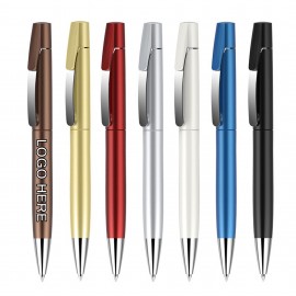 Logo Branded PP Plastic Ballpoint Pen with Metal Clip