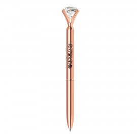 Diamond crystal rose gold color twist action metal ballpoint pen Custom Imprinted