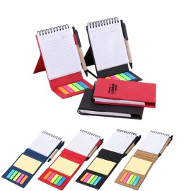 Kraft Paper Cover Spiral Notebook With Pen/Sticky Notes Custom Engraved