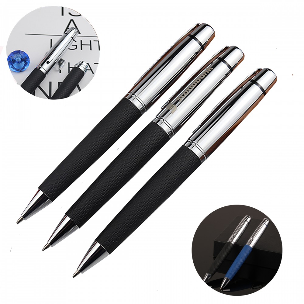 Metal PU Leather Ballpoint Pen Custom Engraved