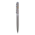 Logo Branded Twist Action Solid Brass Gunmetal Gray Ballpoint Pen