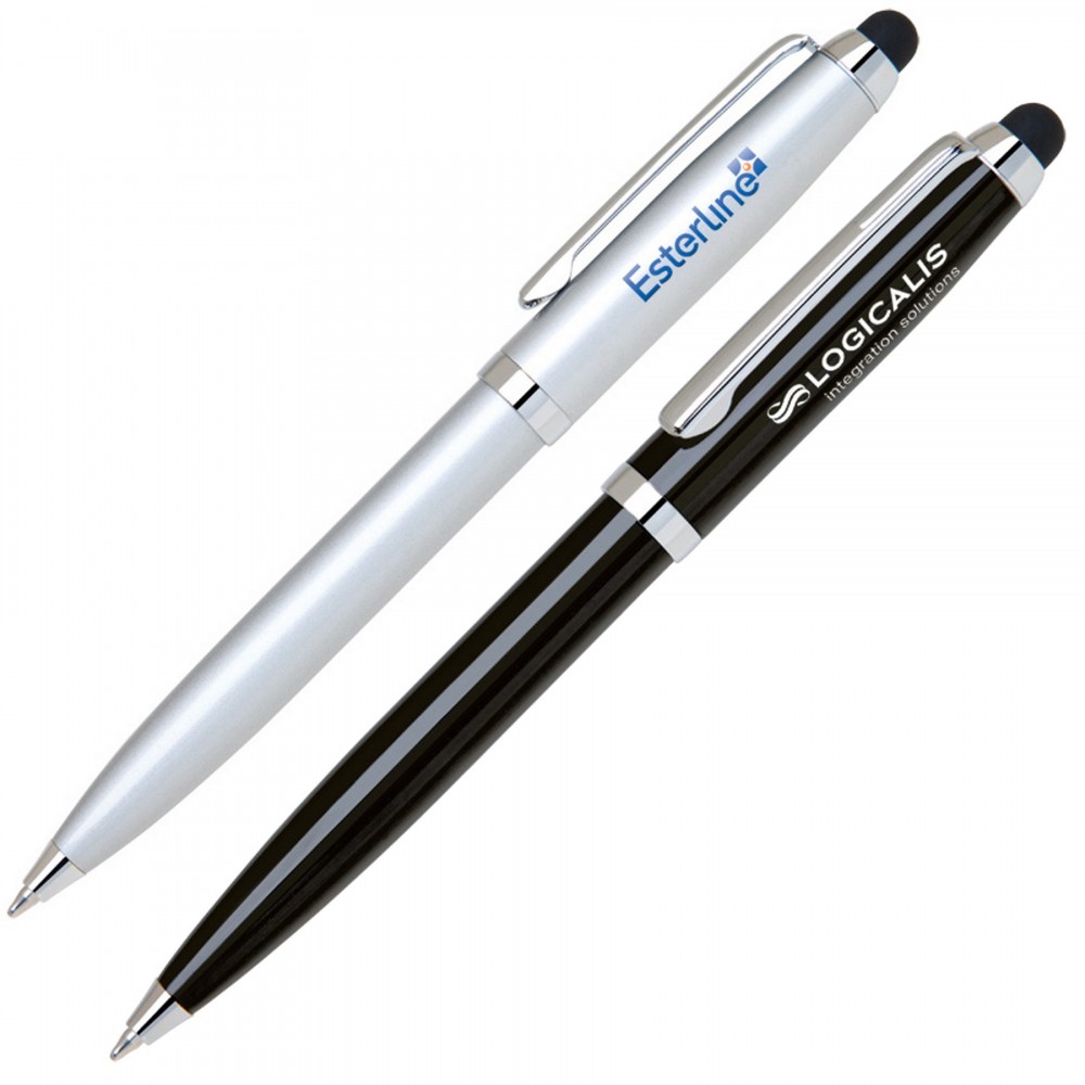 Custom Engraved Brass Twist Action Ballpoint Pen w/ Touch Screen Stylus Custom Engraved Brass Twist Action Ballpoint Pen w/ Touch Screen Stylus