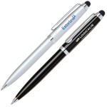 Custom Engraved Brass Twist Action Ballpoint Pen w/ Touch Screen Stylus