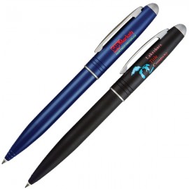 Twist Action Ballpoint Matte Finish Pen w/ Satin Nickel Accent Custom Imprinted
