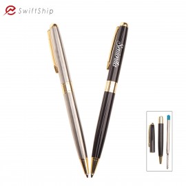 Custom Imprinted Gold Ring Business Metal Ballpoint Pen  Custom Imprinted Gold Ring Business Metal Ballpoint Pen