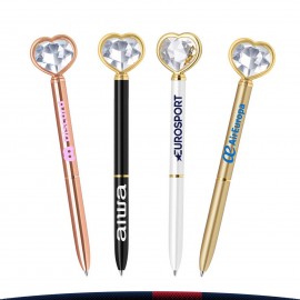 Heart Diamond Metal Pen Custom Engraved