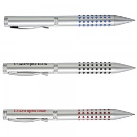 Solid Brass Twist Action Pen w/ Rubber Dot Grip Custom Imprinted