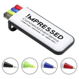 Rainbow Pen, Pencil & Highlighter Set Logo Branded