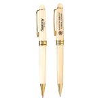 The Milano Blanc Maplewood Ballpoint Pen Custom Engraved