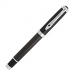 Logo Branded Tethys Metal Pen w/Rubber Grip - Black