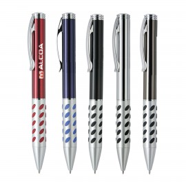 Logo Branded Metal Pen, Ballpoint pen, Twist action, Blue ink refill optional