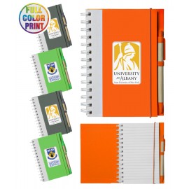 Union Printed - Eco Spiral Notebook with Matching Pen - Full Color Dome Logo Branded