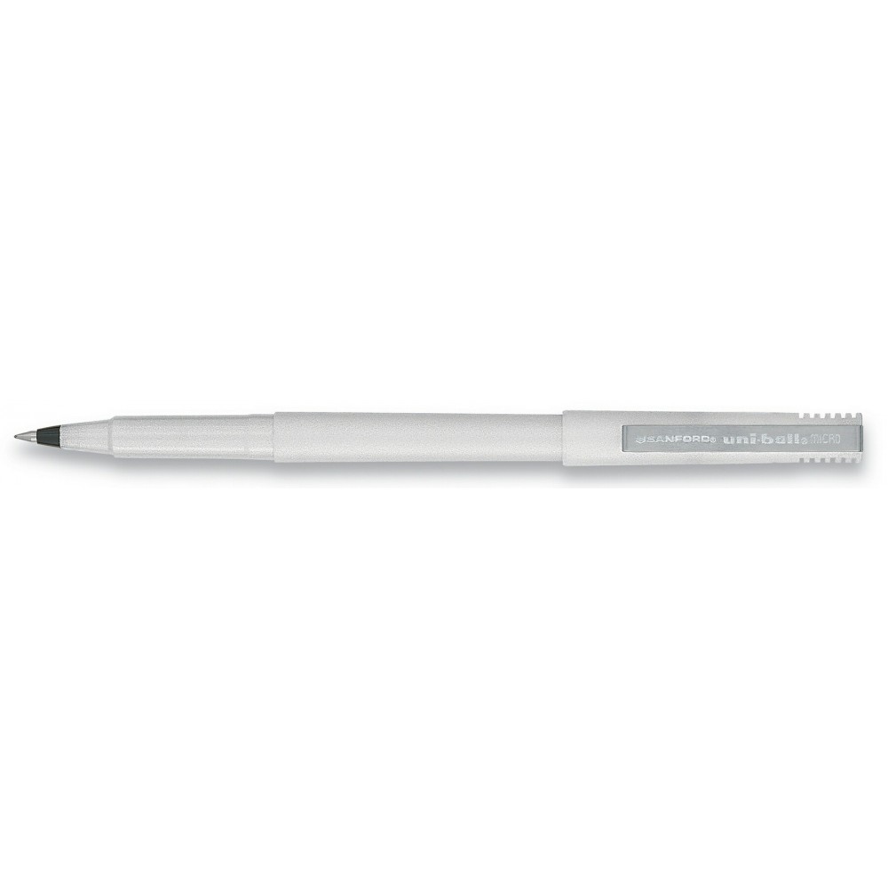 Uniball Micro Point Pearlized White/Black Ink Roller Ball Pen Logo Branded