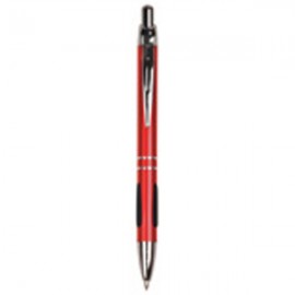 Red Pen w/Silver Trim & Rubber Grip Logo Branded