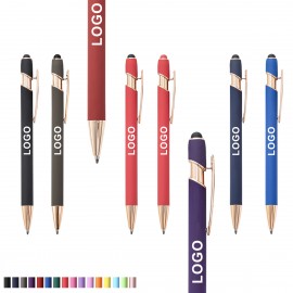 Custom Engraved Soft-Touch Aluminum Pen w/ Stylus