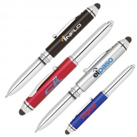 Custom Imprinted Plastic Touch Screen Stylus w/ LED Flashlight & Ballpoint Pen  Custom Imprinted Plastic Touch Screen Stylus w/ LED Flashlight & Ballpoint Pen