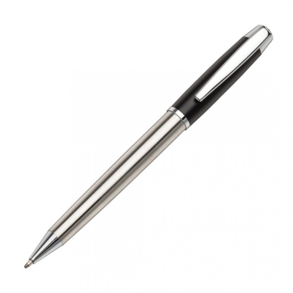 Custom Engraved St Lucia Brushed S/Steel Pen - Black