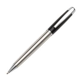 St Lucia Brushed S/Steel Pen - Black Custom Engraved