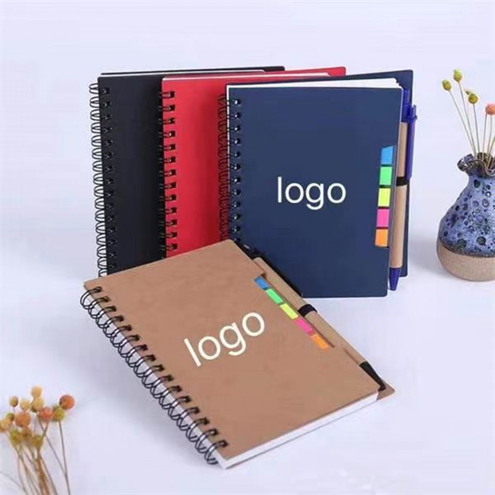 Custom Imprinted Sticky Note Notebook with Pen
