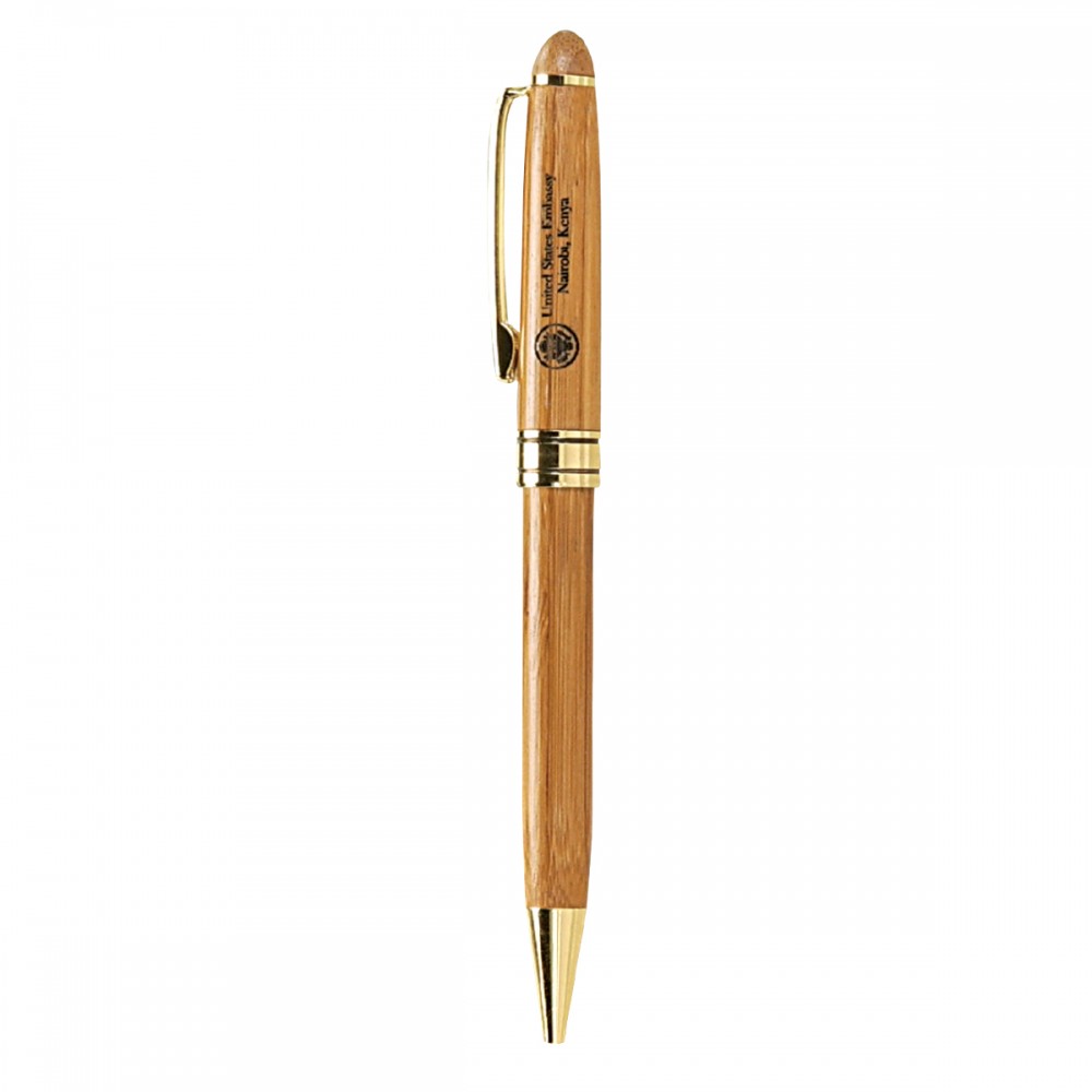 The Milano Blanc Bamboo Ballpoint Pen Logo Branded The Milano Blanc Bamboo Ballpoint Pen Logo Branded