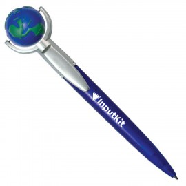 Logo Branded Globe Specialty Pen w/Squeeze Topper
