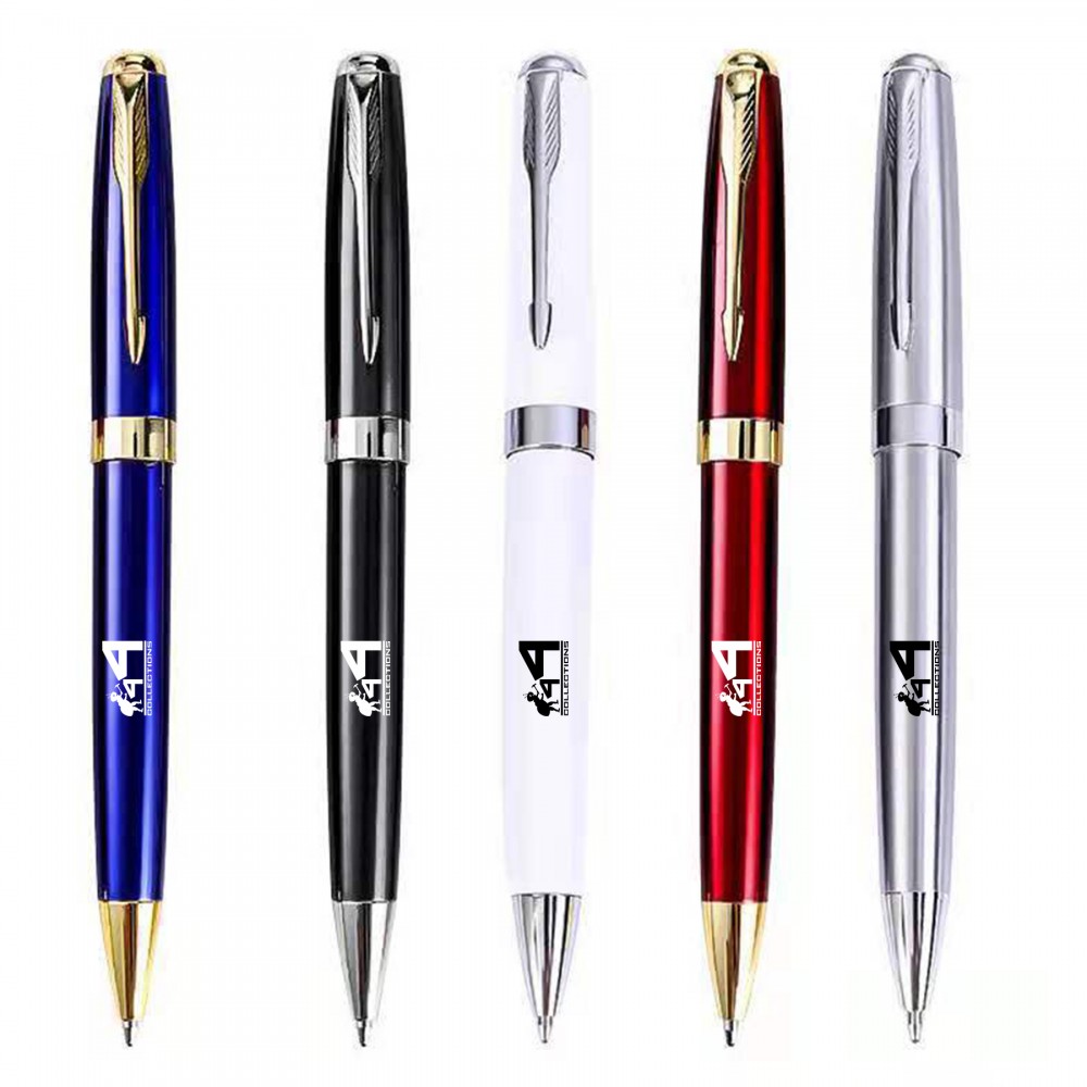 Logo Branded Metal Clip Metal Ballpoint Pen