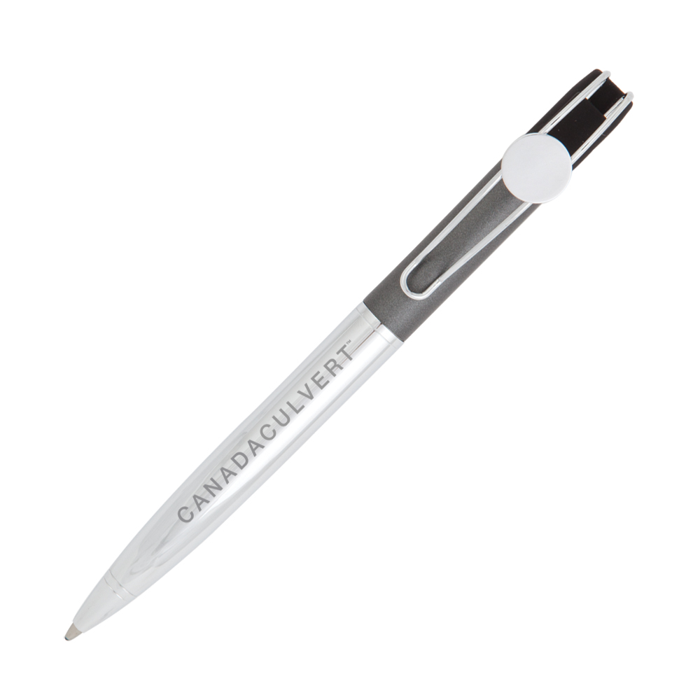 Olly Metal Ballpoint Pen - Charcoal Custom Imprinted