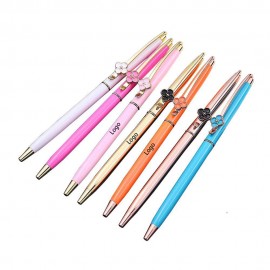Custom Imprinted Flower Retractable Metal Ball Pen