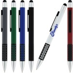 Logo Branded Click Honey Comb Soft Touch Rubber Metal Pen