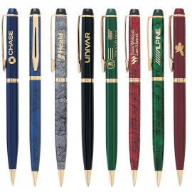 Custom Imprinted Carolingian Twist Action Ballpoint Pen w/Enamel Coated Barrel