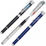 Rollerball Brass Cap Off Pen w/ Shiny Chrome Accents Logo Branded