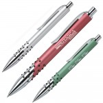 Custom Engraved Click Action Brass Ballpoint Pen w/ Comfort Rubber Dot Grip (OUTDATED)
