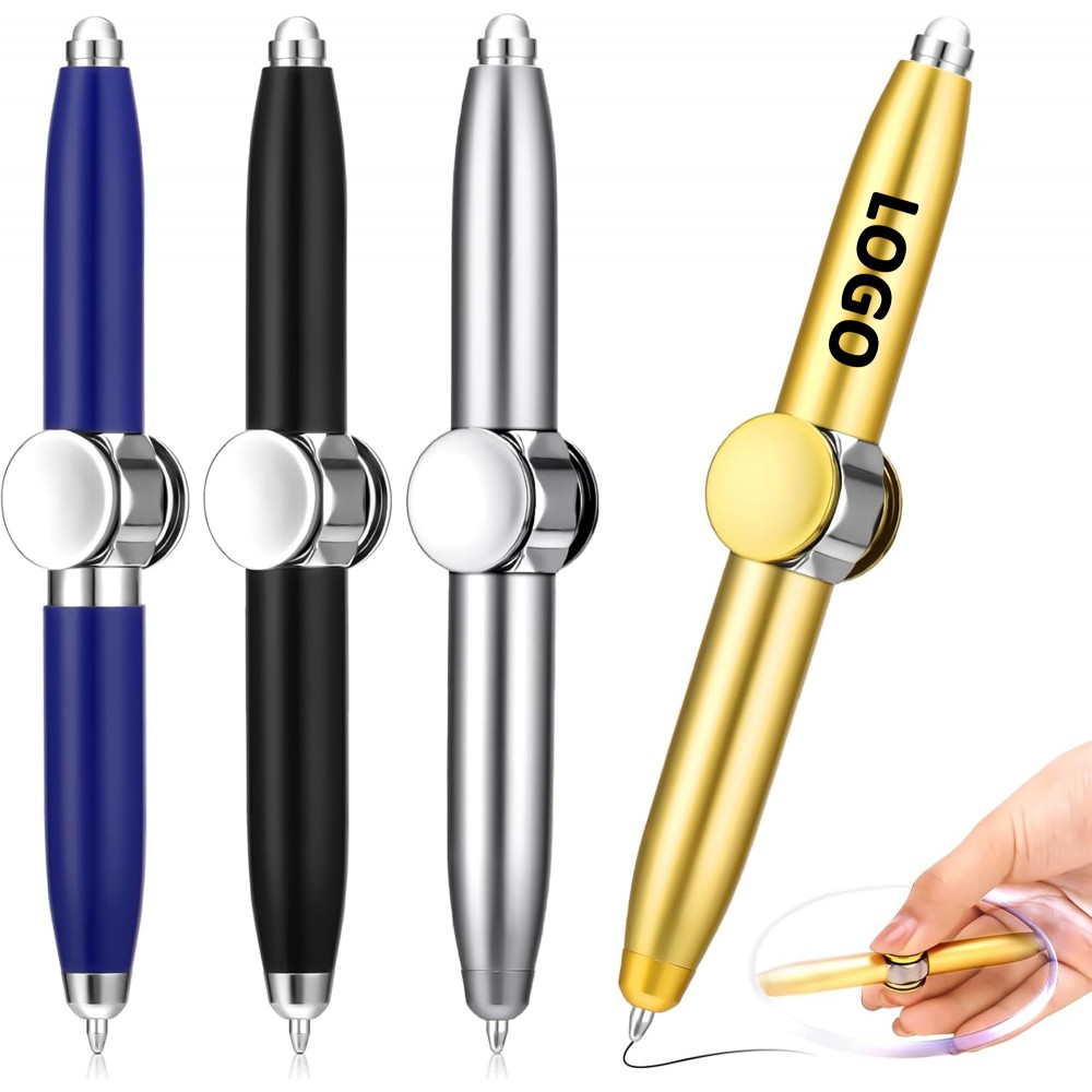 Logo Branded Multifunctional LED-lit Gyro Metal Neutral Pen