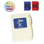 Logo Branded Union Printed - Pocket-Size Memo Pad with Attached Pen - Full Color Print