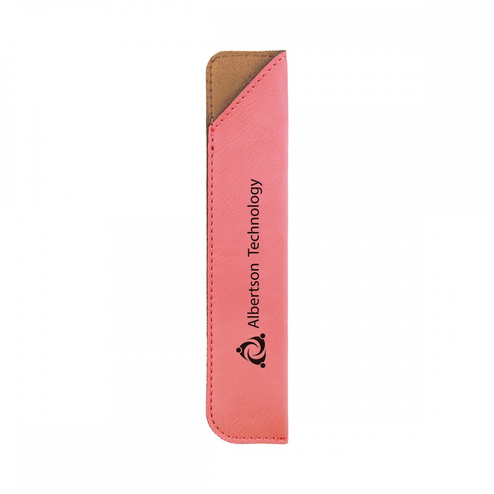 Custom Engraved Pink Leatherette Pen Sleeve