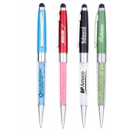 Logo Branded Gemstone Pen With Stylus