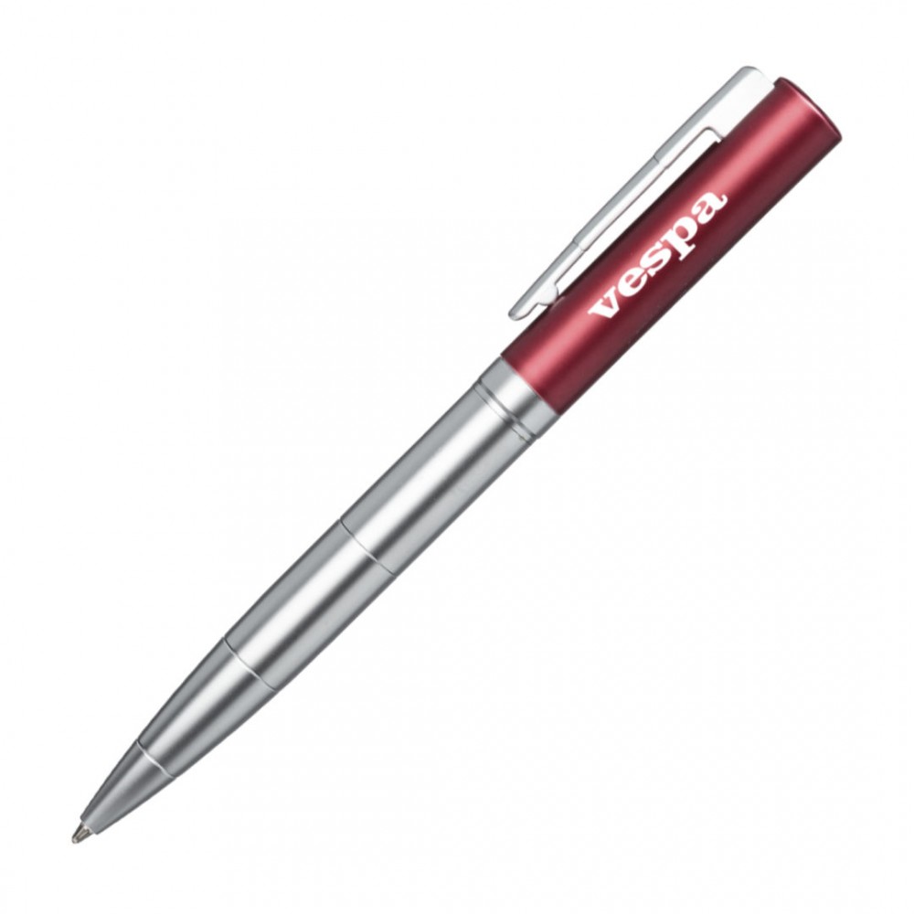 Hallo Metal Twist-Action Pen - Red Logo Branded