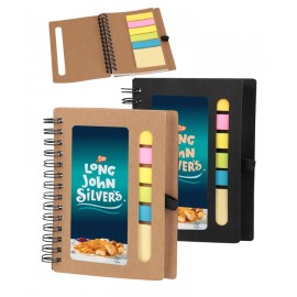 Union Printed - 3x5 - Craft Spiral Sticky Notes Jotter - Notebook with Pen Loop - Full Color Print Custom Imprinted Union Printed - 3x5 - Craft Spiral Sticky Notes Jotter - Notebook with Pen Loop - Full Color Print Custom Imprinted
