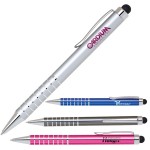 Logo Branded Anodized Colored Twist Action Ballpoint Pen w/ Capacitive Stylus