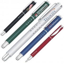 Custom Imprinted Matte Burgundy Brass Rollerball Pen  Custom Imprinted Matte Burgundy Brass Rollerball Pen